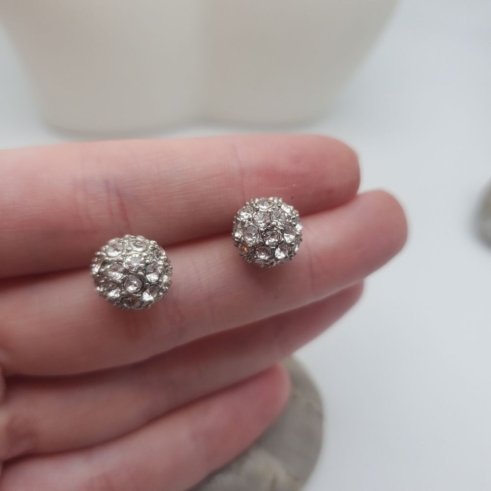 Disco ball flash and‎ sparkle crystal earrings